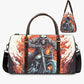 Biker skull large travel bag, evil weekender bags, death skull travel bag, death skull handbag, skull with scythes monogrammed bag, Spooky H