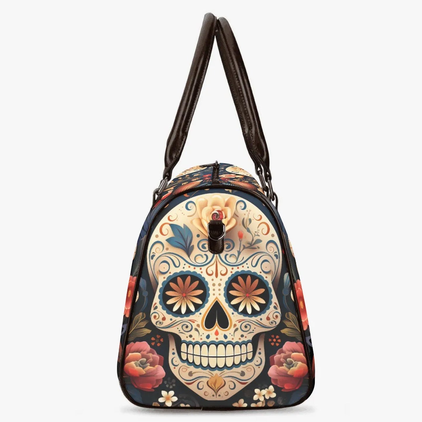 Mexico duffel bag, calaveras skull Overnight Bag, mexican skull Carry On Bag, floral sugar skull travel bag, day of the dead Canvas Weekend