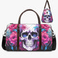 Spooky Halloween travel bag, halloween Overnight Bag, punisher skull duffel bag, rose skull Vacation Holidays Travel Bag, evil face Vacation