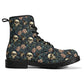 Floral skull leather boots, Halloween skull boots for men, Gothic skeleton skull boots for women, skull boots, Rose skulls men women boots