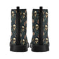Floral skull leather boots, Halloween skull boots for men, Gothic skeleton skull boots for women, skull boots, Rose skulls men women boots