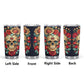 Evil face tumbler, skull with scythes tumbler, skull in fire coffee mug, grim reaper jumbo Mug, halloween travel mug, evil face travel mug,