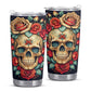 Evil face tumbler, skull with scythes tumbler, skull in fire coffee mug, grim reaper jumbo Mug, halloween travel mug, evil face travel mug,