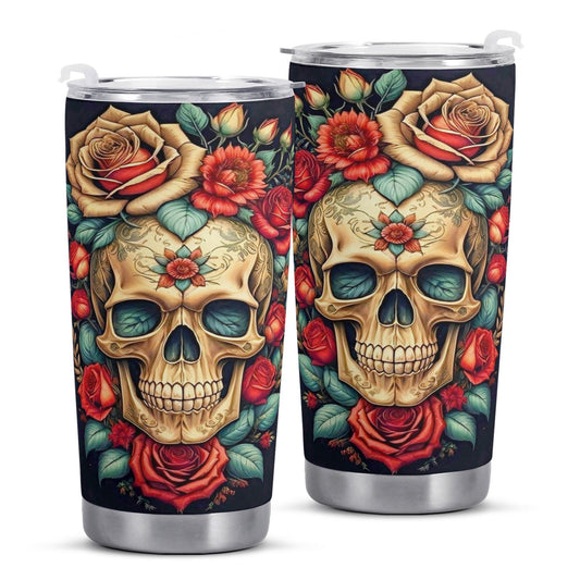 Evil face tumbler, skull with scythes tumbler, skull in fire coffee mug, grim reaper jumbo Mug, halloween travel mug, evil face travel mug,