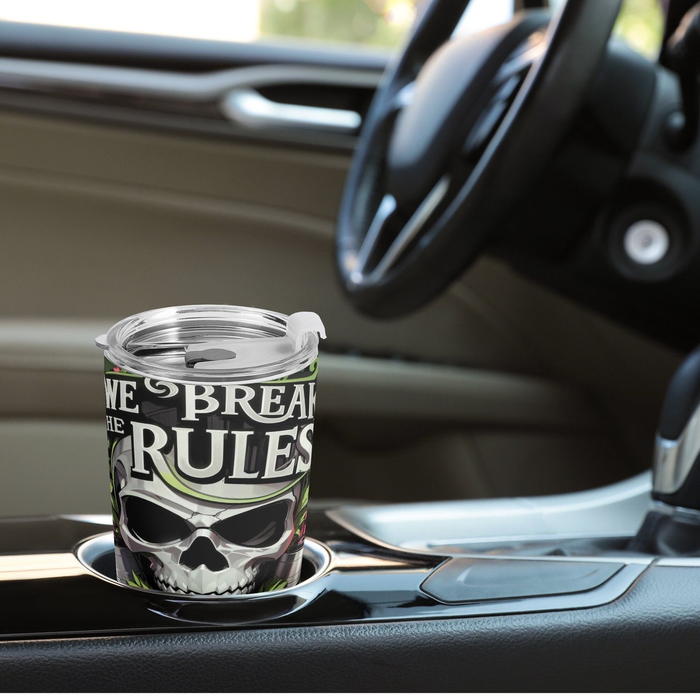 Floral skull coffee mug, Spooky Halloween cup, skull in fire tumblr, rose skull tumbler cup mug, motorcycle skull coffee mug, goth beer mug,