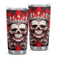 Rose skull jumbo Mug, biker skull tumbler, skull coffee mug, horror tumbler, spooky death tumbler, skull travel mug, reaper skull coffee mug