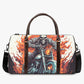 Biker skull large travel bag, evil weekender bags, death skull travel bag, death skull handbag, skull with scythes monogrammed bag, Spooky H