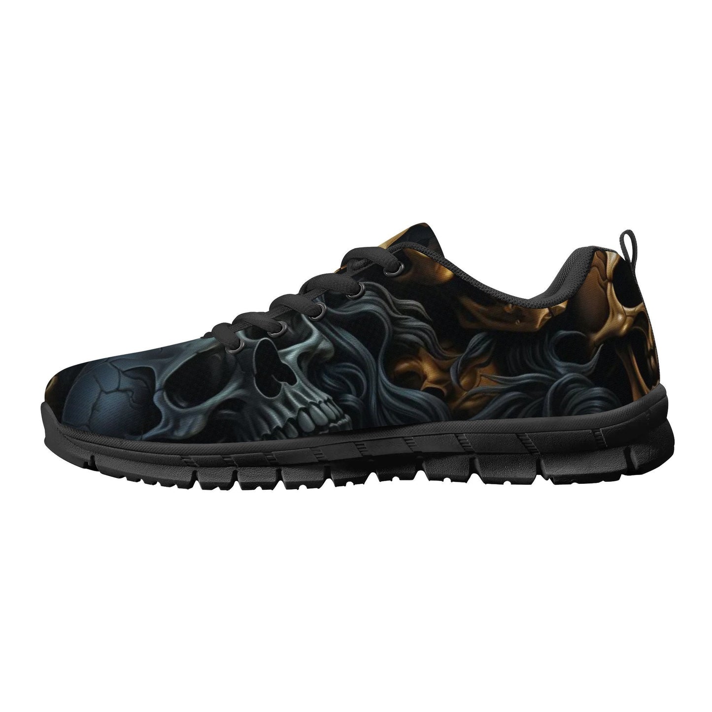 Skull with scythes men sneakers, death with scythes women running shoes, christmas skull canvas shoes, hooded skull causual shoes, Spooky Ha