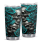 Devil ghost mug, gothic skull mug, skull with scythes tumbler, gothic skull coffee mug, skeleton tumblr, spooky death jumbo Mug, gothic skul