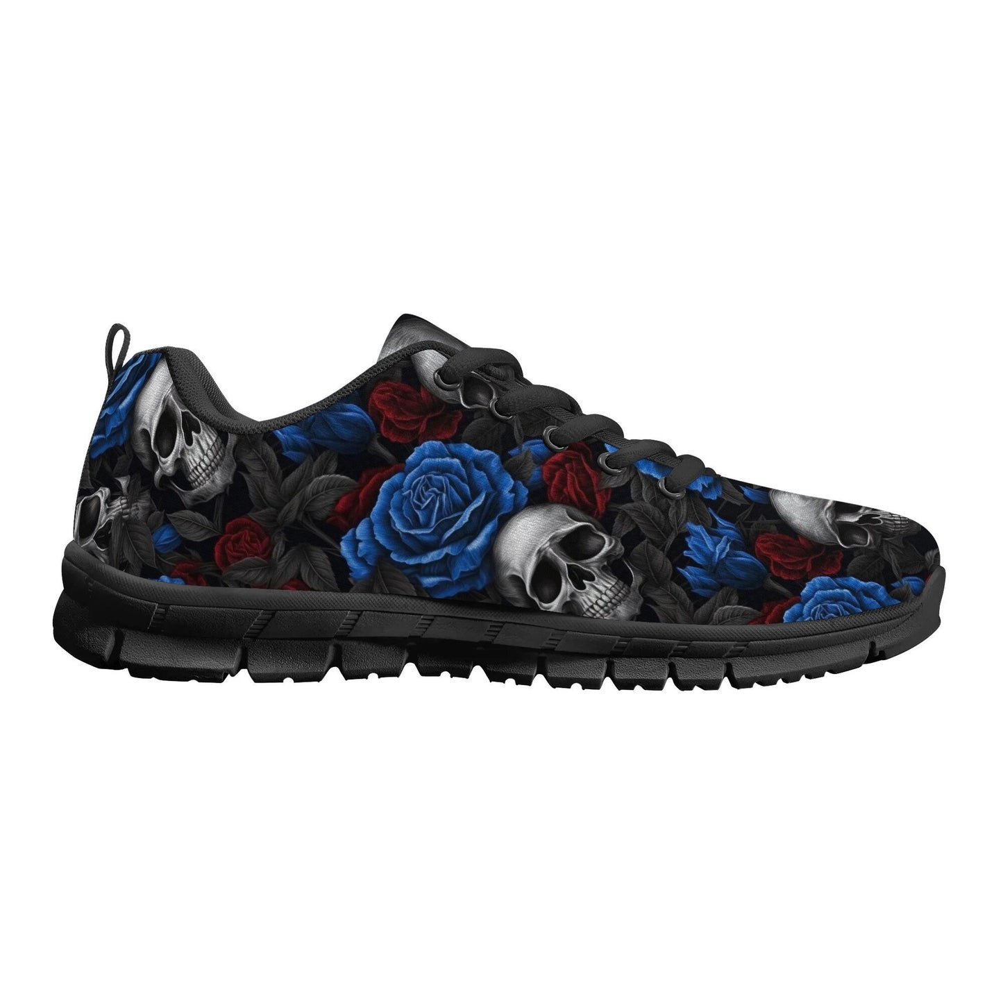 Rose skull canvas shoes, hooded skull custom sneakers, motorcycle skull custom sneakers  evil face men sneakers spooky death Slip on shoes