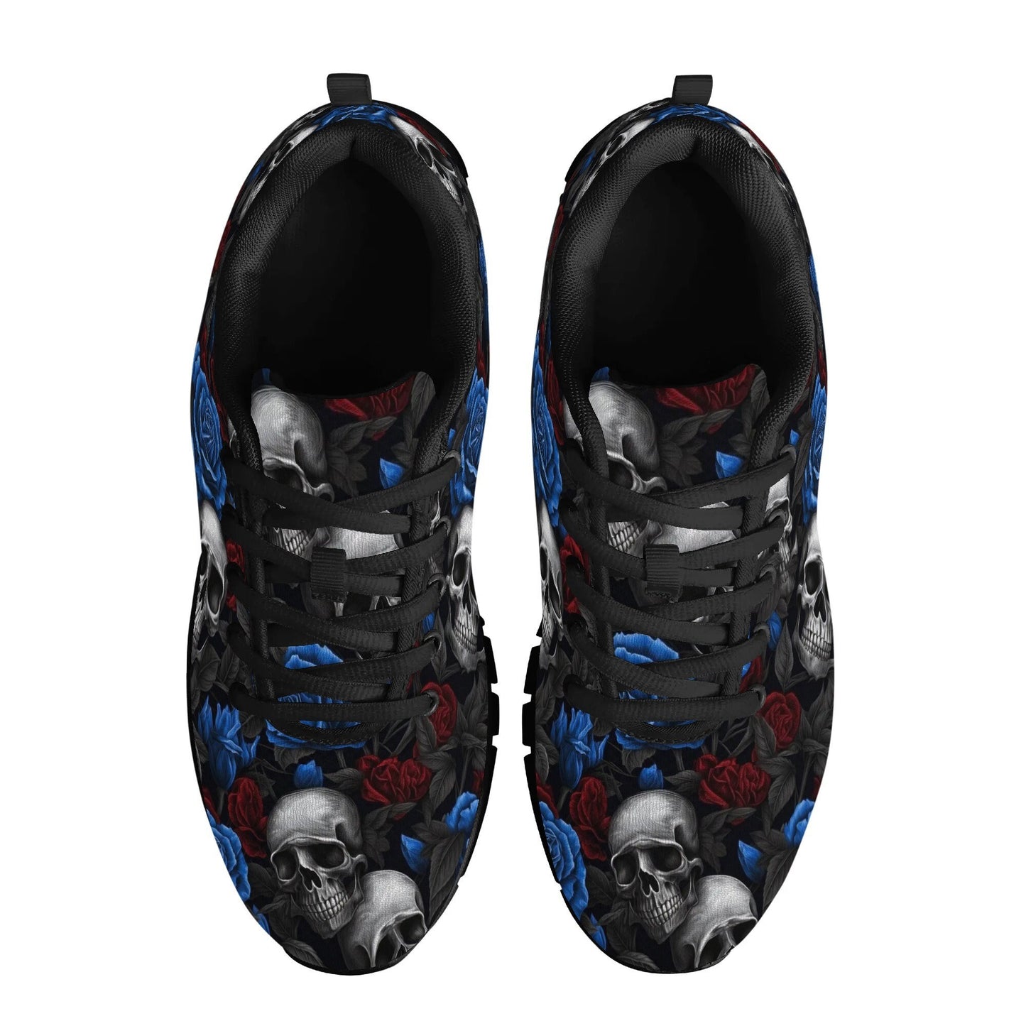 Rose skull canvas shoes, hooded skull custom sneakers, motorcycle skull custom sneakers  evil face men sneakers spooky death Slip on shoes