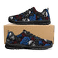 Rose skull canvas shoes, hooded skull custom sneakers, motorcycle skull custom sneakers  evil face men sneakers spooky death Slip on shoes
