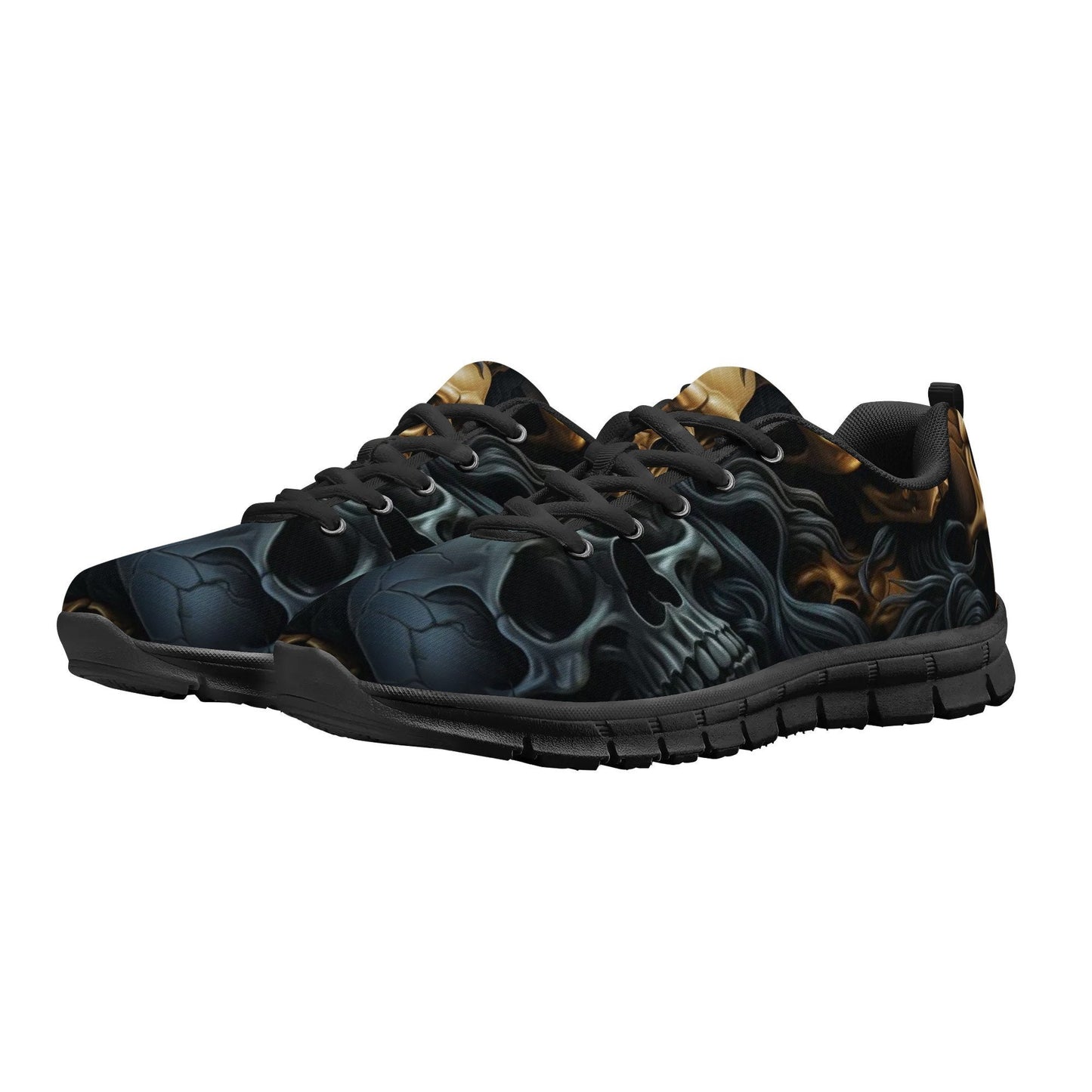 Skull with scythes men sneakers, death with scythes women running shoes, christmas skull canvas shoes, hooded skull causual shoes, Spooky Ha