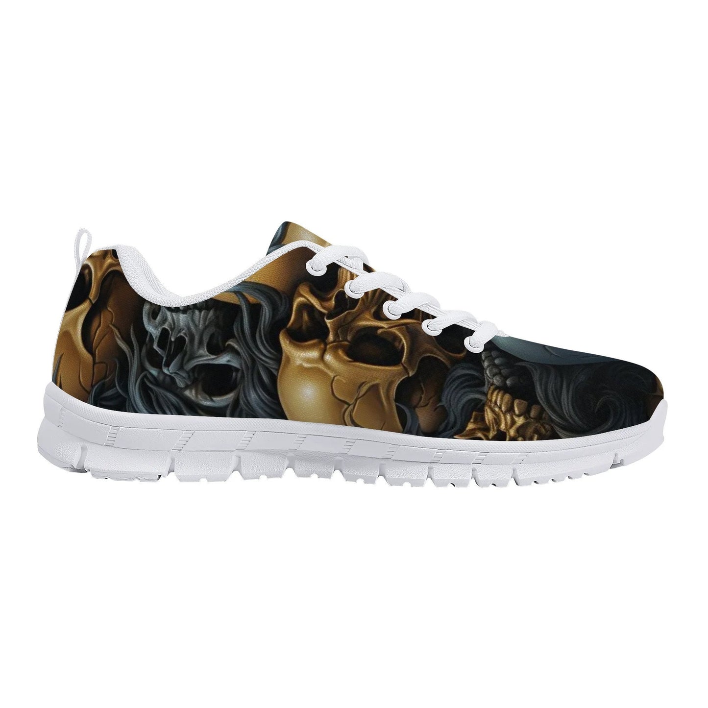 Skull with scythes men sneakers, death with scythes women running shoes, christmas skull canvas shoes, hooded skull causual shoes, Spooky Ha