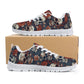 Death skull canvas sneakers, Spooky Halloween personalized sneaker shoes, halloween chunky sneakers, reaper skull jogging shoes flower skull