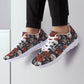 Death skull canvas sneakers, Spooky Halloween personalized sneaker shoes, halloween chunky sneakers, reaper skull jogging shoes flower skull