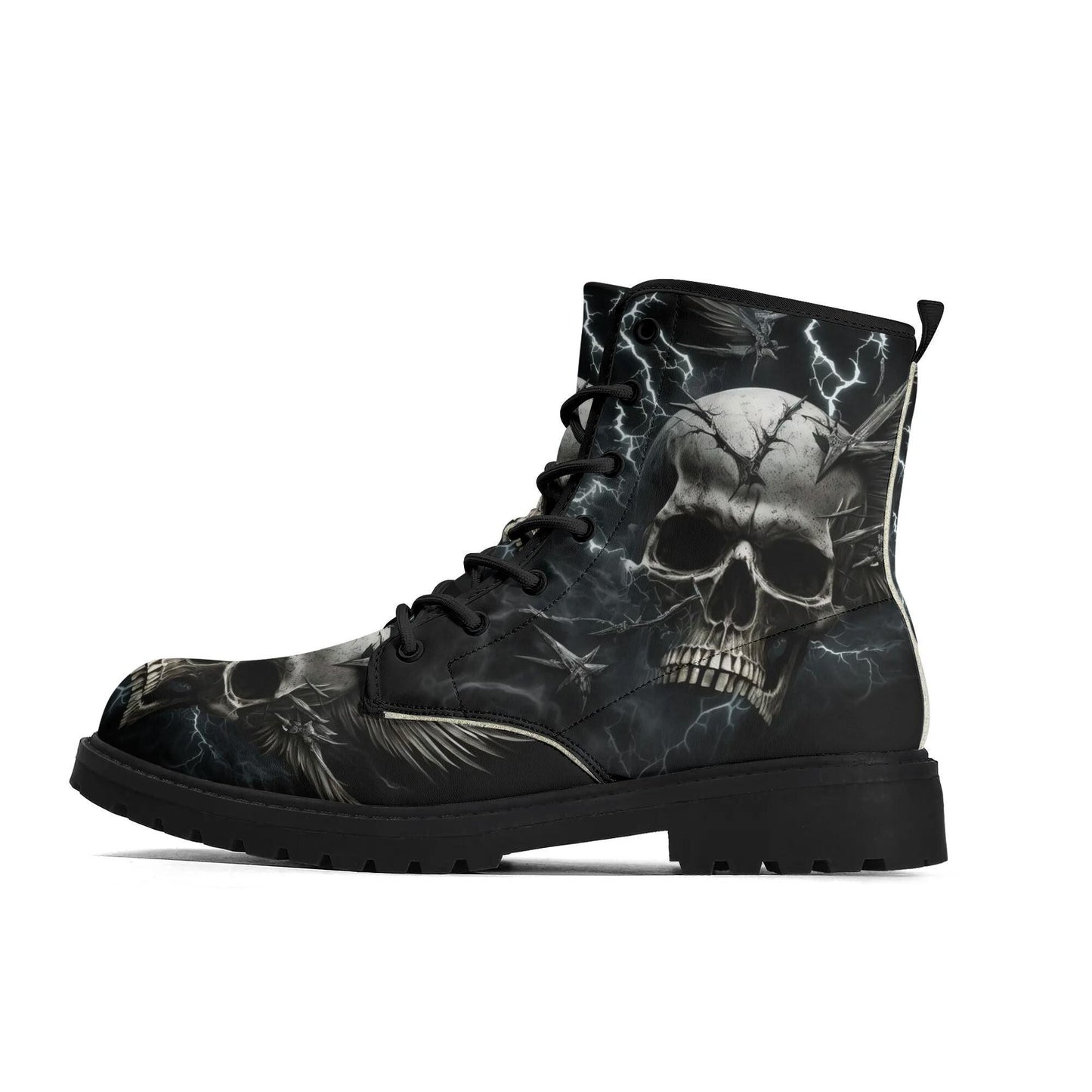 Hooded skull Chelsea boots devil ghost Thigh-high boots, biker skull waterproof boot, death with scythes waterproof shoes hooded skull boots