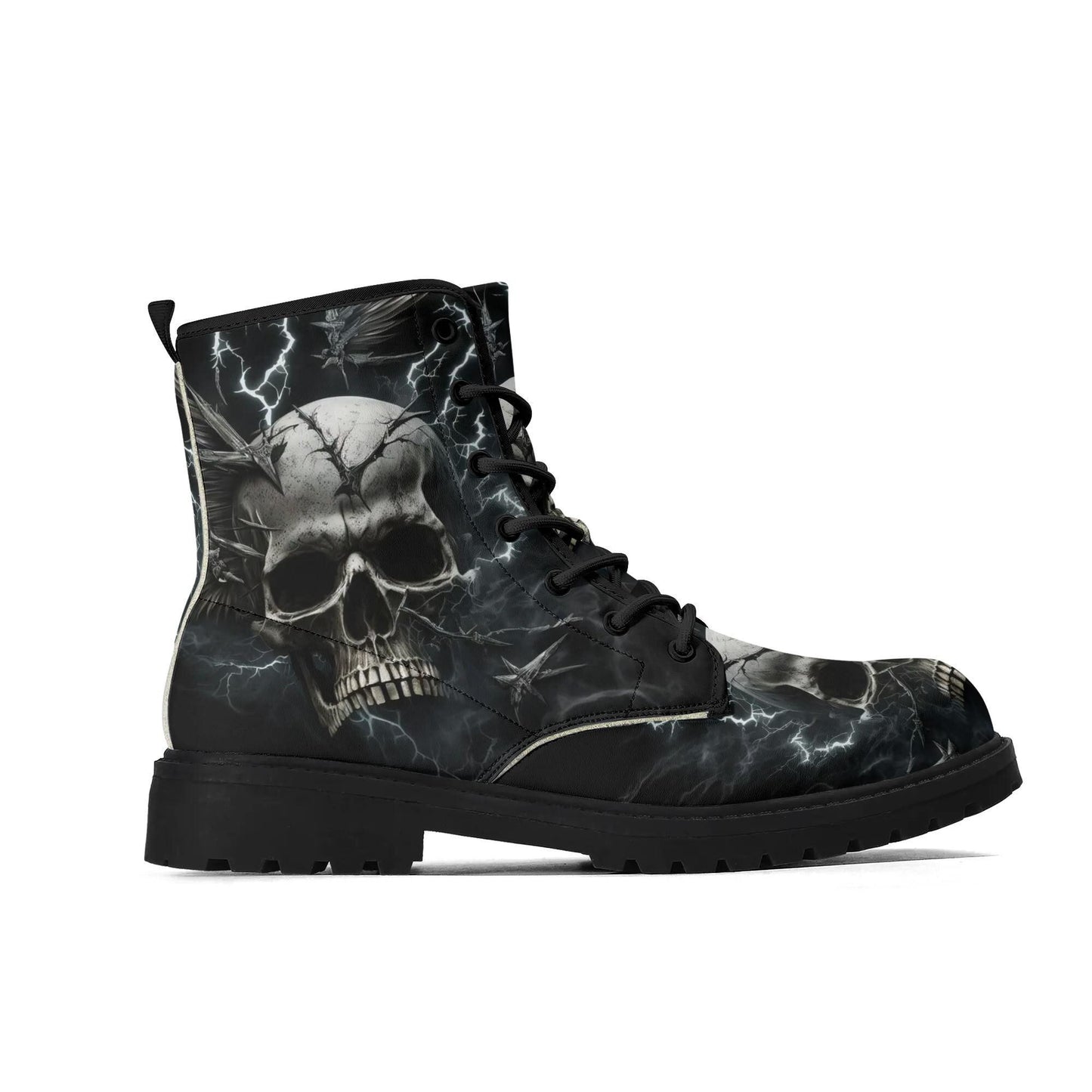 Hooded skull Chelsea boots devil ghost Thigh-high boots, biker skull waterproof boot, death with scythes waterproof shoes hooded skull boots