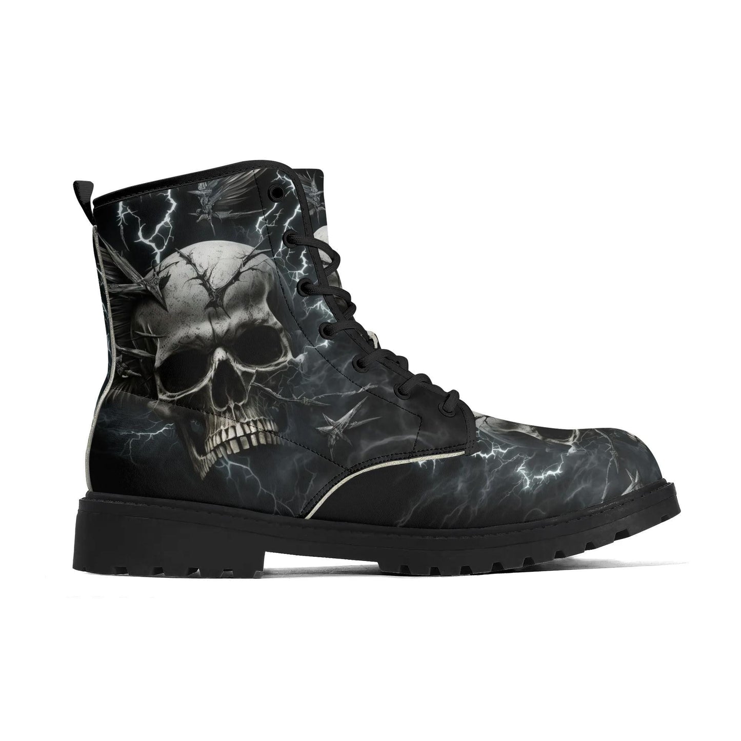 Hooded skull Chelsea boots devil ghost Thigh-high boots, biker skull waterproof boot, death with scythes waterproof shoes hooded skull boots