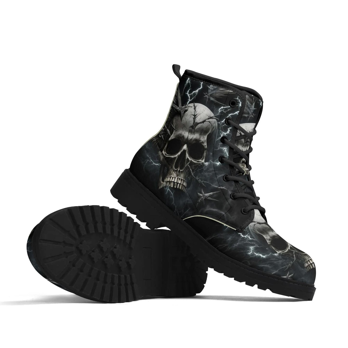 Hooded skull Chelsea boots devil ghost Thigh-high boots, biker skull waterproof boot, death with scythes waterproof shoes hooded skull boots