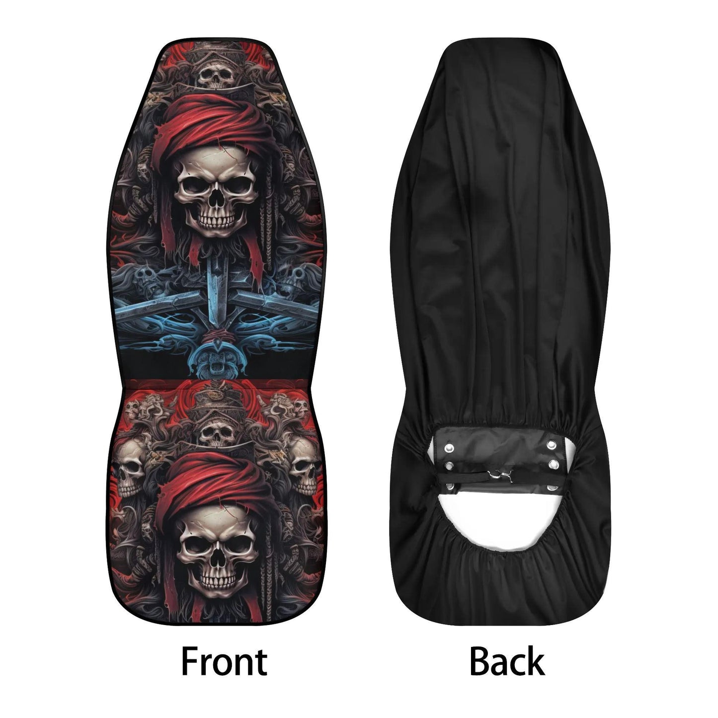 Spooky Halloween car cushion covers, flower skull car headrest covers, biker skull seat cover for vehicles, devil ghost truck seat covers