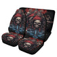 Spooky Halloween car cushion covers, flower skull car headrest covers, biker skull seat cover for vehicles, devil ghost truck seat covers