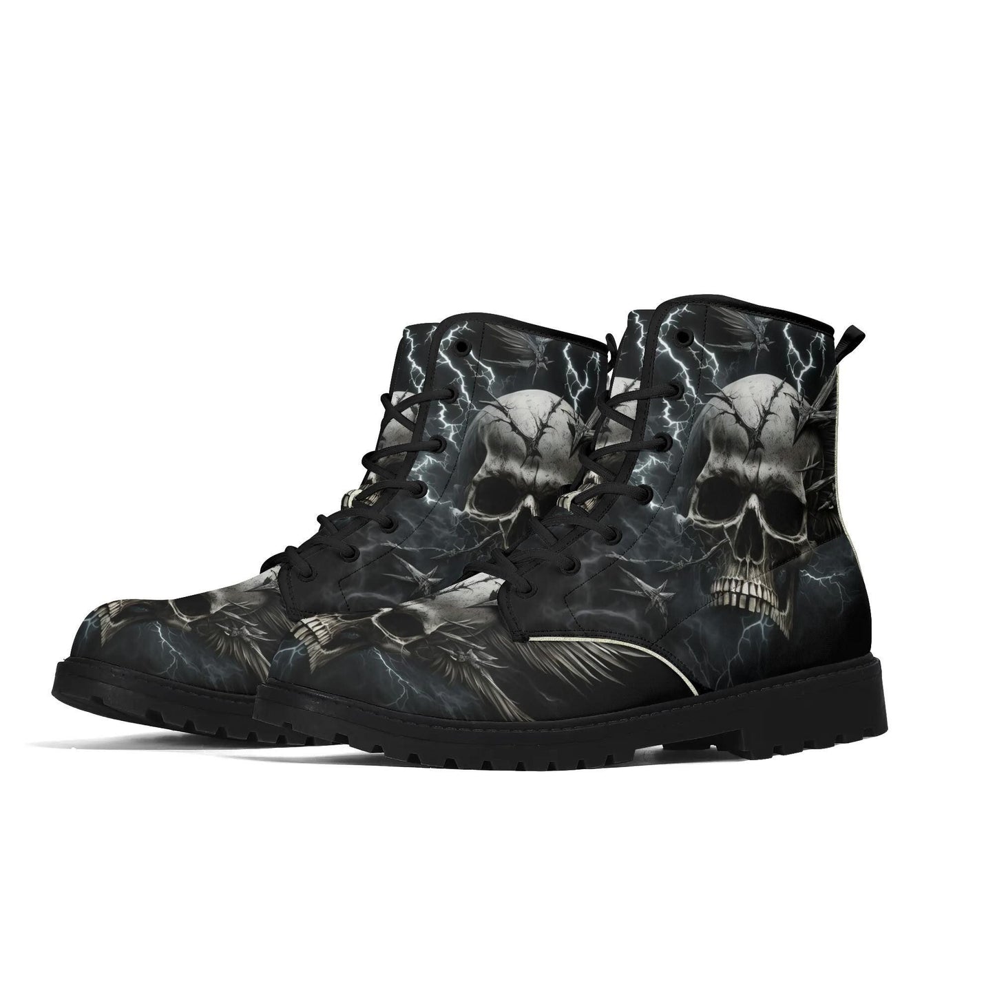 Hooded skull Chelsea boots devil ghost Thigh-high boots, biker skull waterproof boot, death with scythes waterproof shoes hooded skull boots