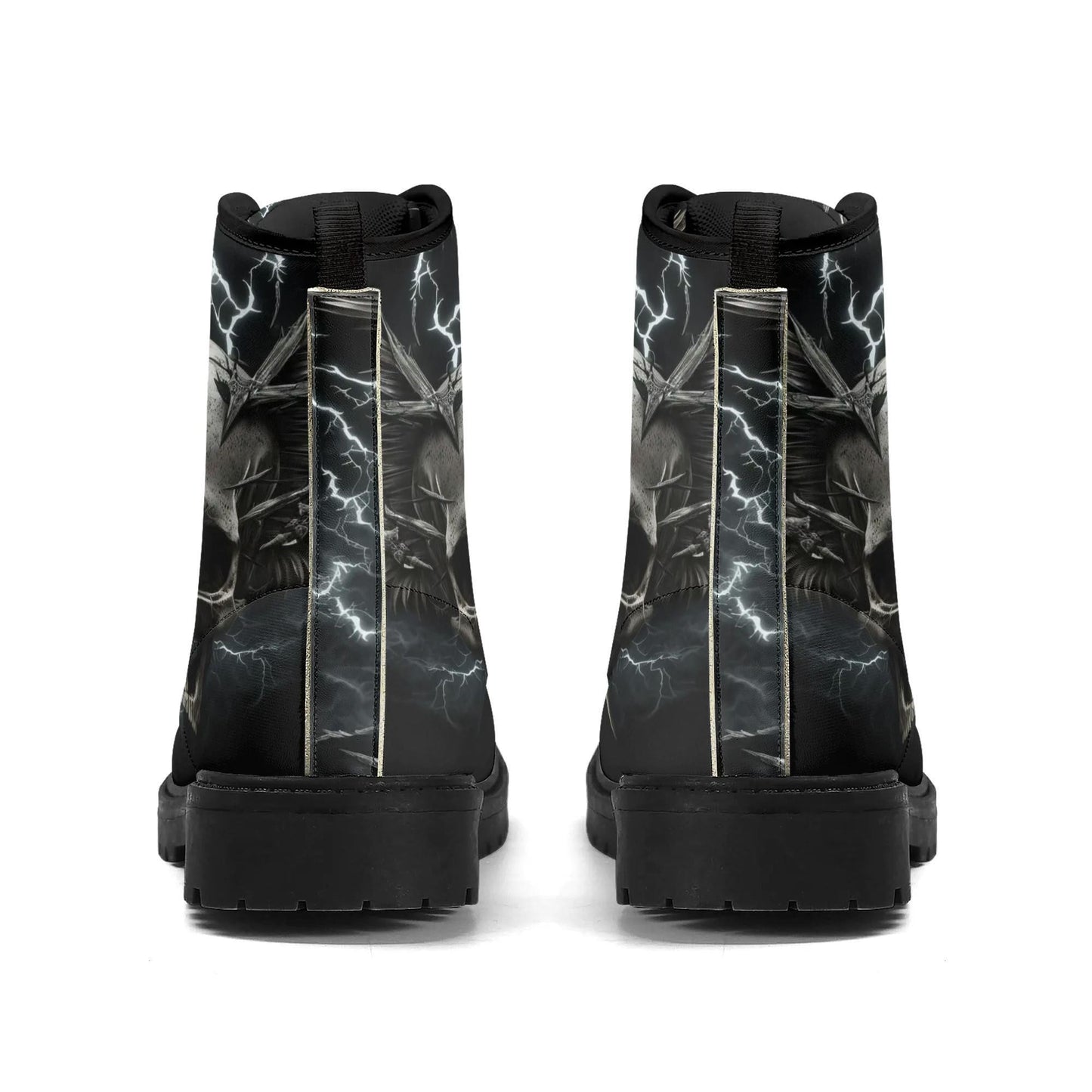 Hooded skull Chelsea boots devil ghost Thigh-high boots, biker skull waterproof boot, death with scythes waterproof shoes hooded skull boots