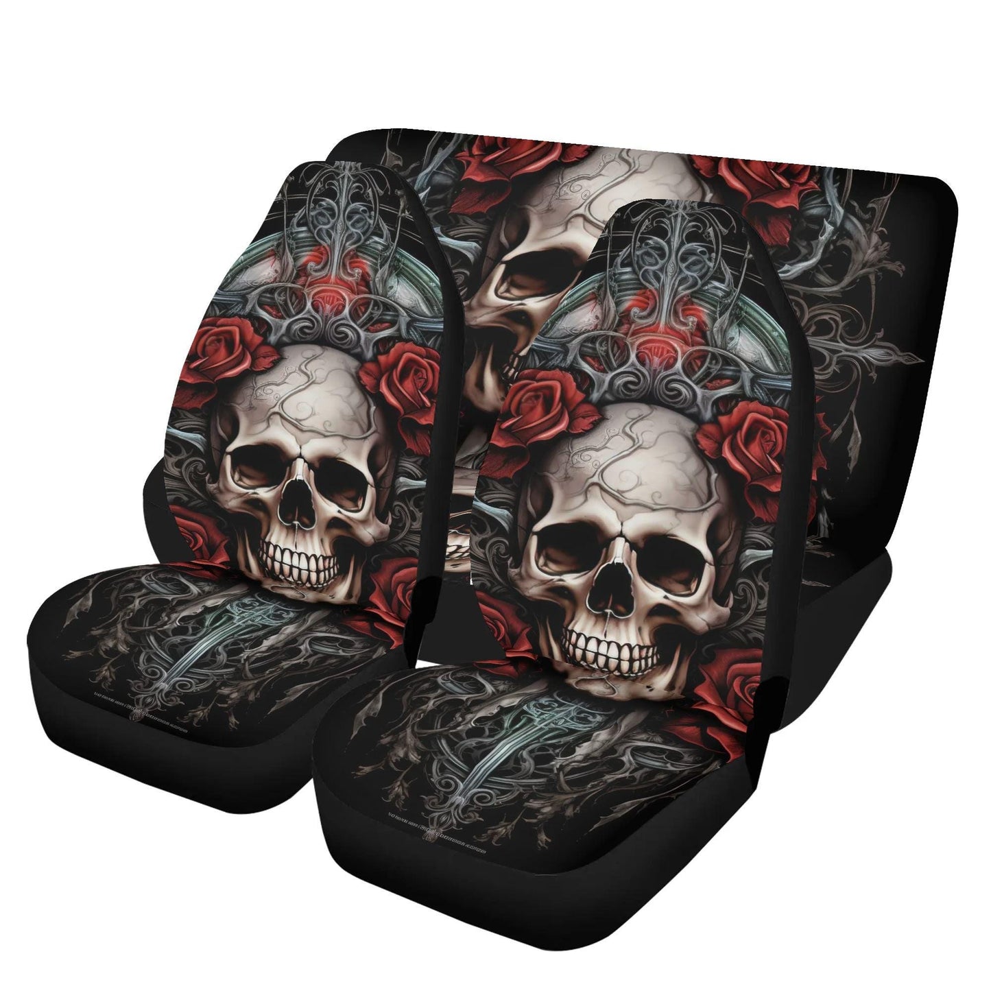 Flame skull car seat belt covers, motorcycle skull car covers, death with scythes seat cushion punisher skull car seat protector cover