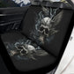 Floral skull seat cover for truck, spooky death front back seat covers flower skull car seat accessory, motorcycle skull car seat accessory