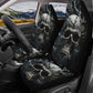 Floral skull seat cover for truck, spooky death front back seat covers flower skull car seat accessory, motorcycle skull car seat accessory