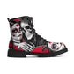 Floral sugar skull men women boots, mexican skull men women boots sugar skull fashion leather boots sugar skull men women shoes floral boots