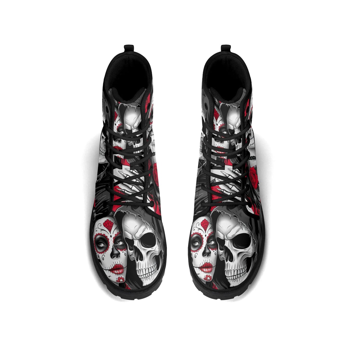 Floral sugar skull men women boots, mexican skull men women boots sugar skull fashion leather boots sugar skull men women shoes floral boots