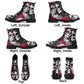 Floral sugar skull men women boots, mexican skull men women boots sugar skull fashion leather boots sugar skull men women shoes floral boots