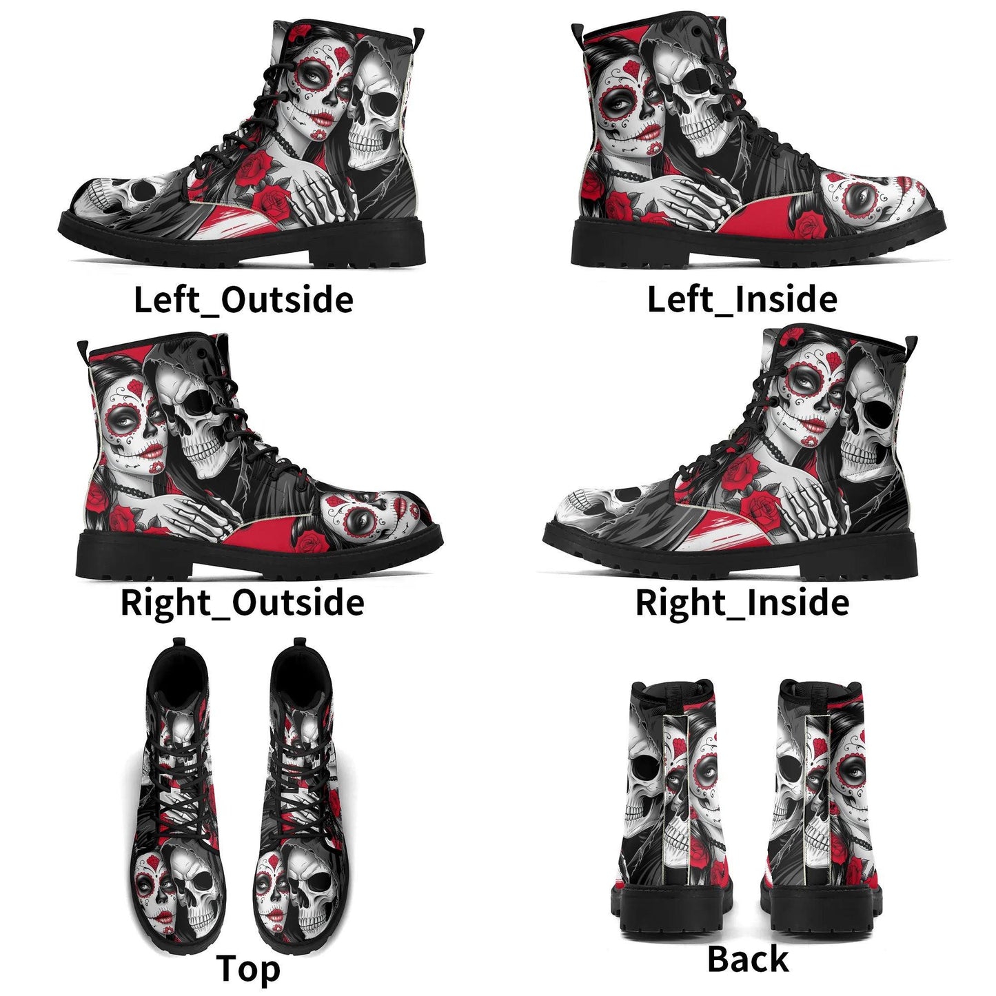 Floral sugar skull men women boots, mexican skull men women boots sugar skull fashion leather boots sugar skull men women shoes floral boots