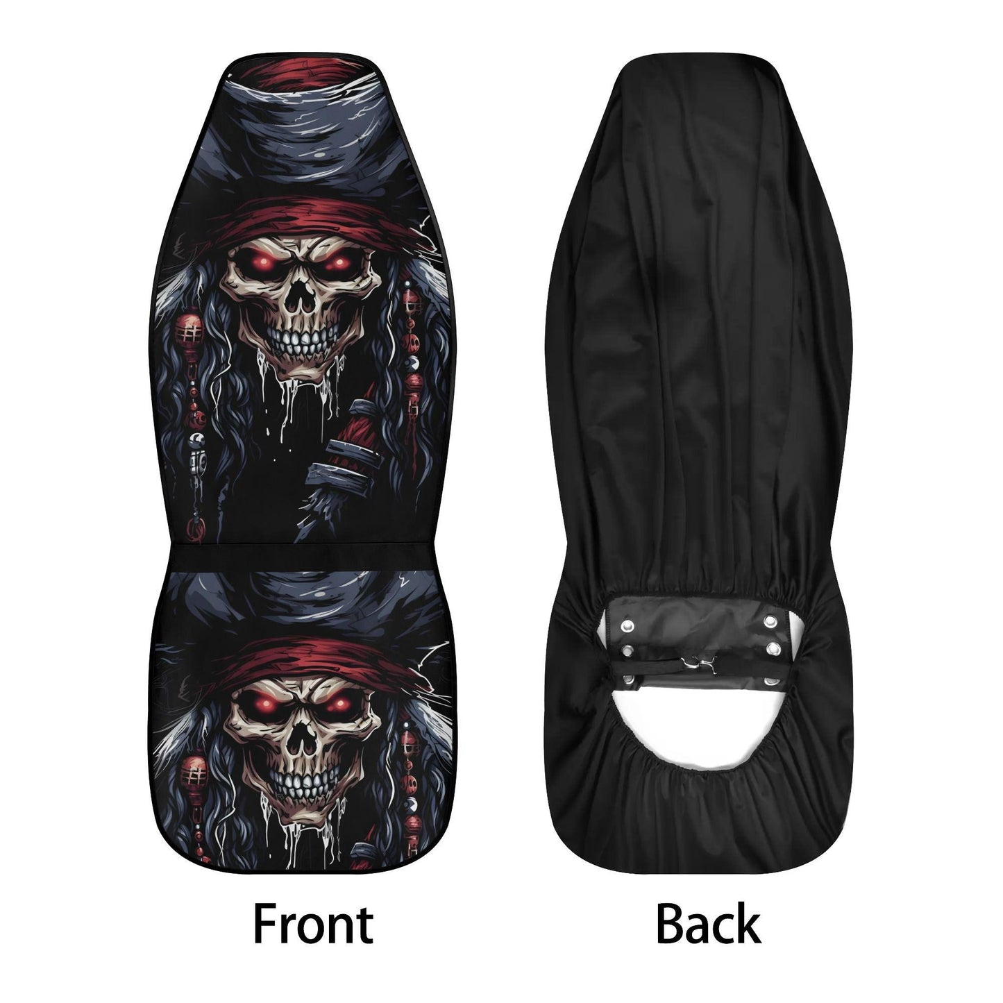 Gothic Halloween car cushion covers, skeleton skull car headrest covers, biker skull seat cover for vehicles, devil ghost truck seat covers