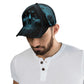 Grim reaper skull baseball cap, floral skull adjustable hat biker skull hat for men, halloween beanie, goth beanie, halloween skeleton skull