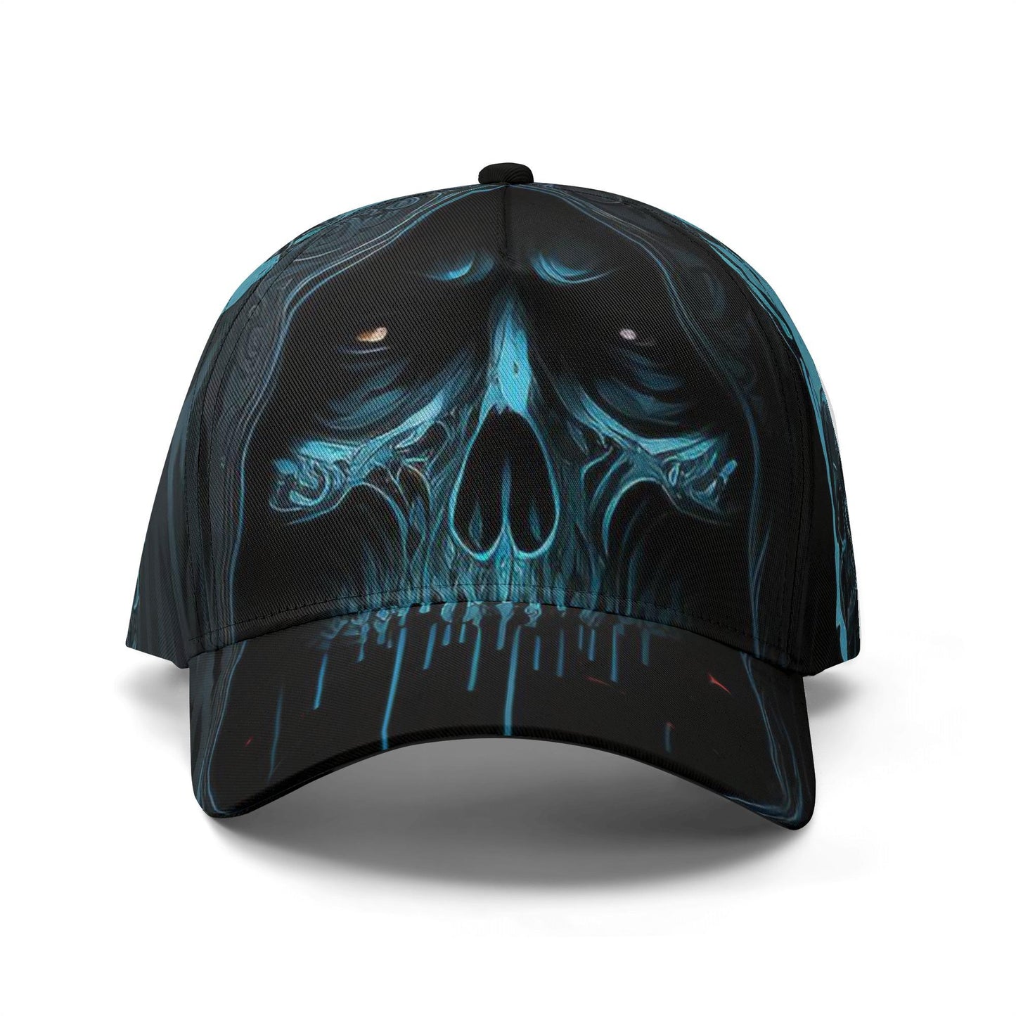 Grim reaper skull baseball cap, floral skull adjustable hat biker skull hat for men, halloween beanie, goth beanie, halloween skeleton skull