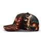 Gothic skull baseball cap, floral skull adjustable hat, biker skull hat for men, skull beanie, goth beanie, halloween skeleton flame skull