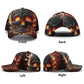 Gothic skull baseball cap, floral skull adjustable hat, biker skull hat for men, skull beanie, goth beanie, halloween skeleton flame skull
