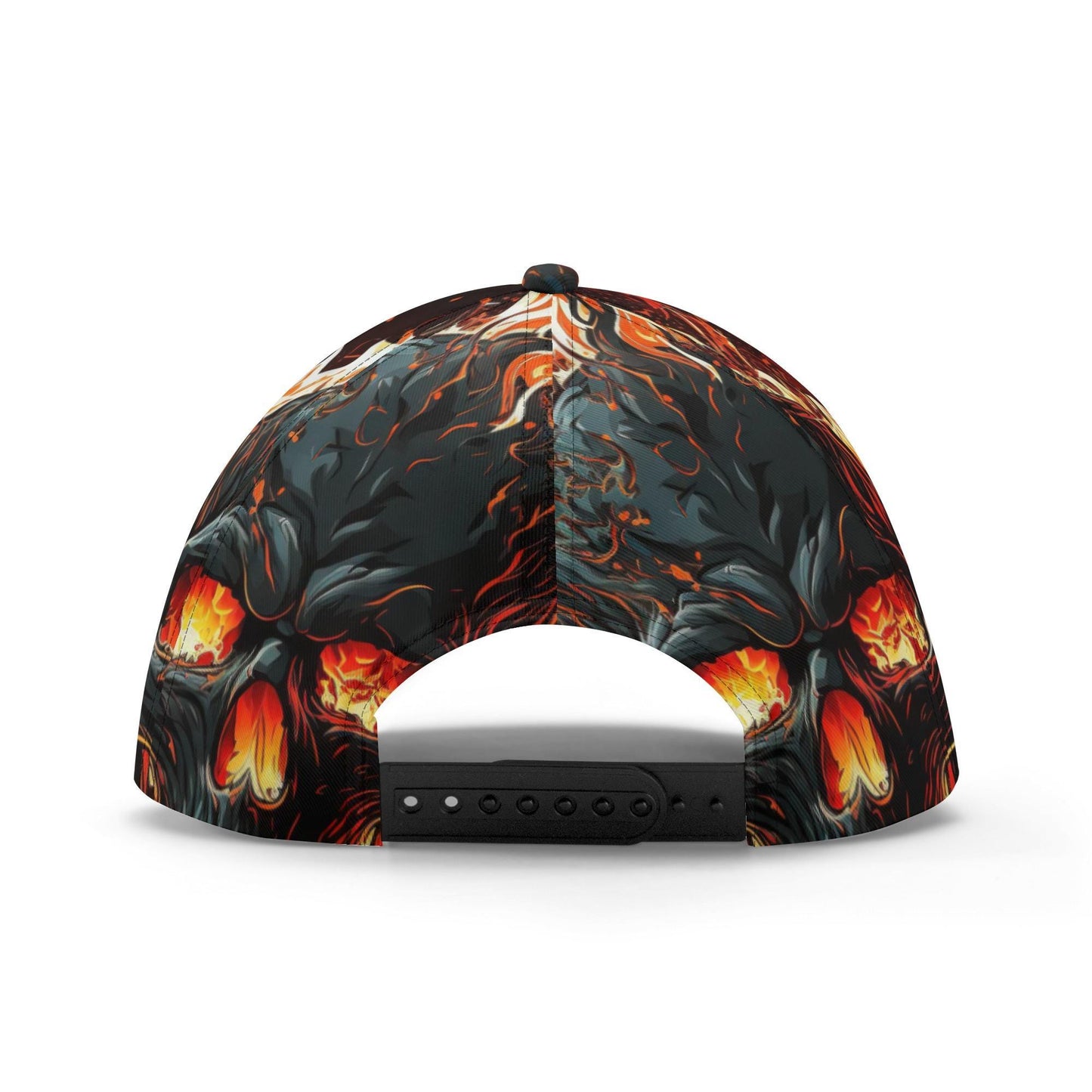 Gothic skull baseball cap, floral skull adjustable hat, biker skull hat for men, skull beanie, goth beanie, halloween skeleton flame skull