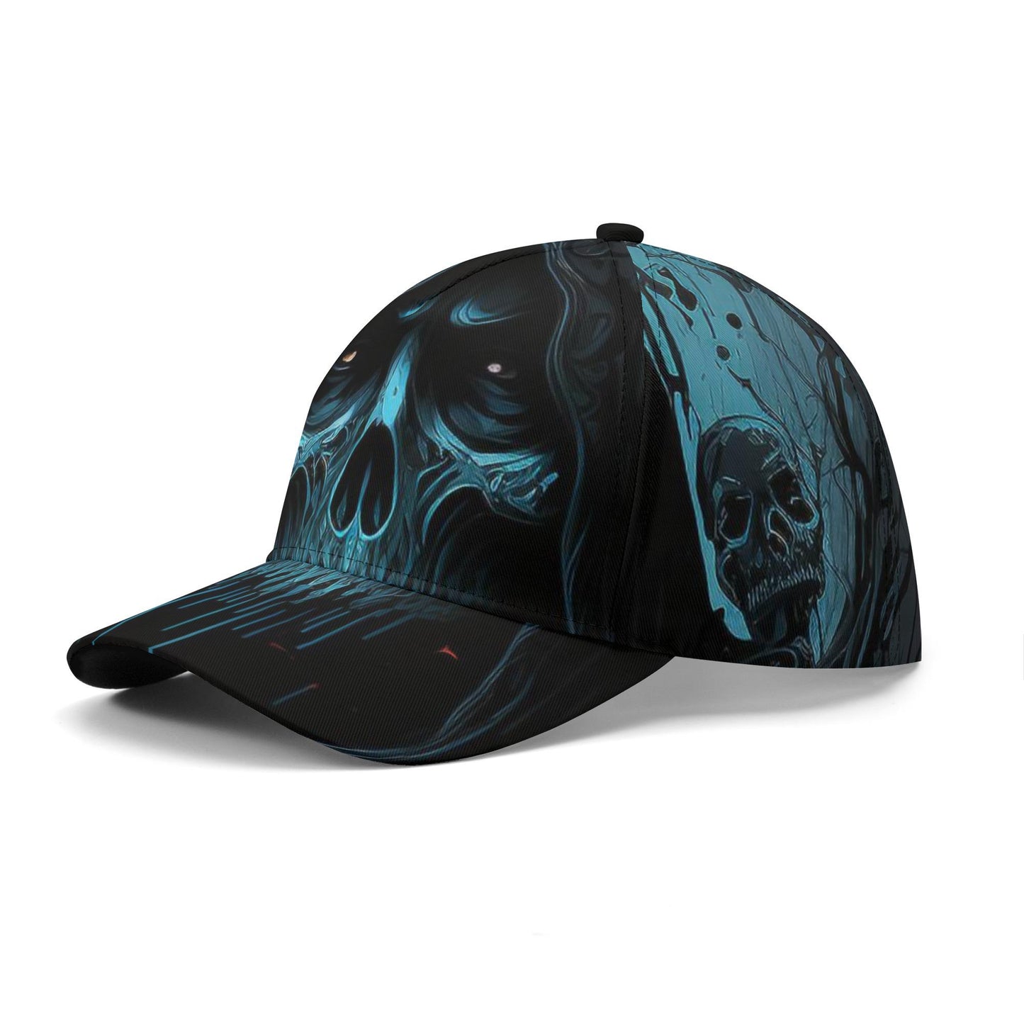 Grim reaper skull baseball cap, floral skull adjustable hat biker skull hat for men, halloween beanie, goth beanie, halloween skeleton skull