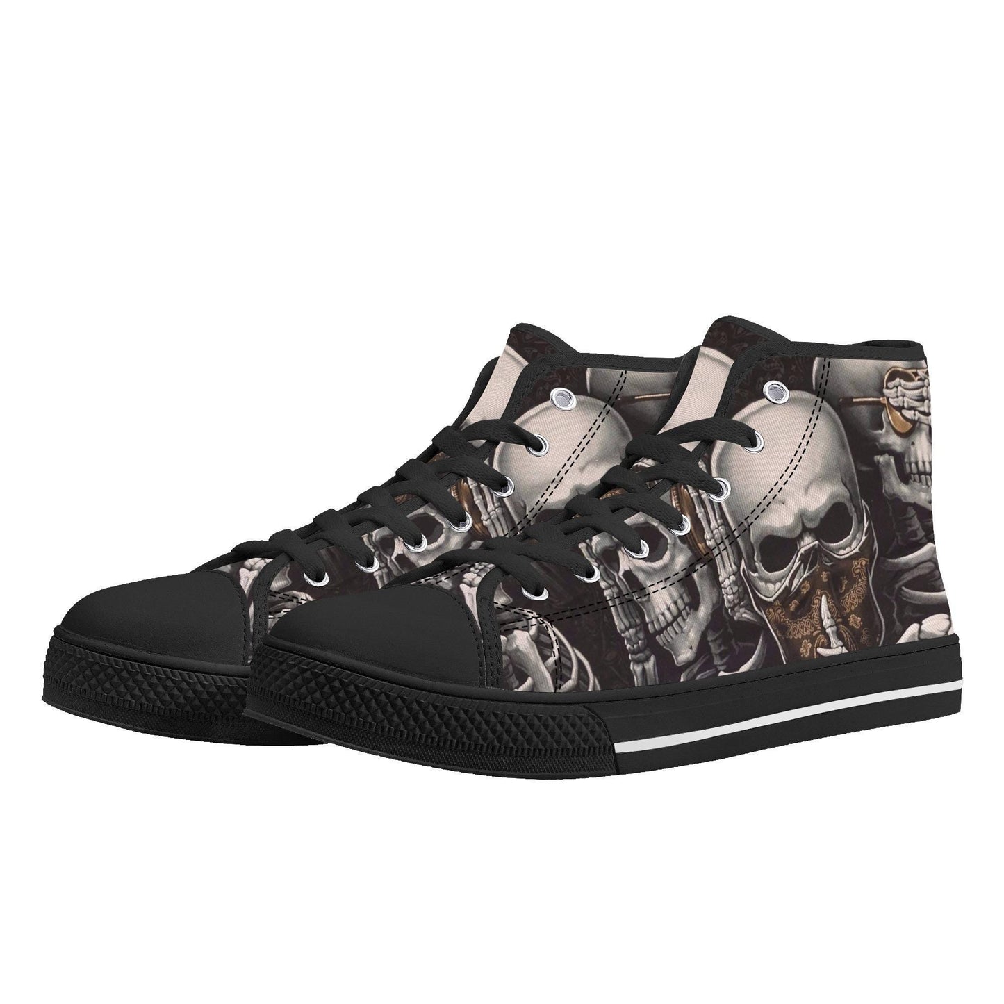 Gothic skull men women sneakers rose skull sneakers, horror shoes goth causual shoes, skull shoes for her christmas skull canvas sneakers
