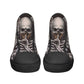 Gothic skull men women sneakers rose skull sneakers, horror shoes goth causual shoes, skull shoes for her christmas skull canvas sneakers