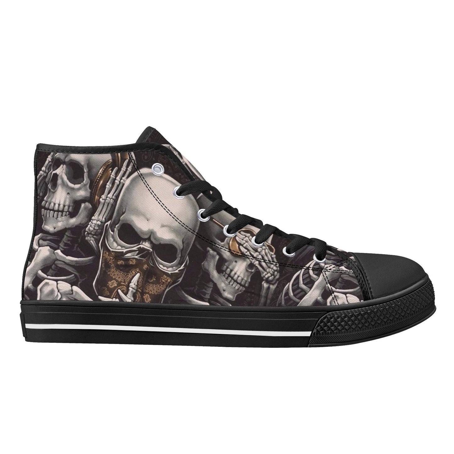 Gothic skull men women sneakers rose skull sneakers, horror shoes goth causual shoes, skull shoes for her christmas skull canvas sneakers