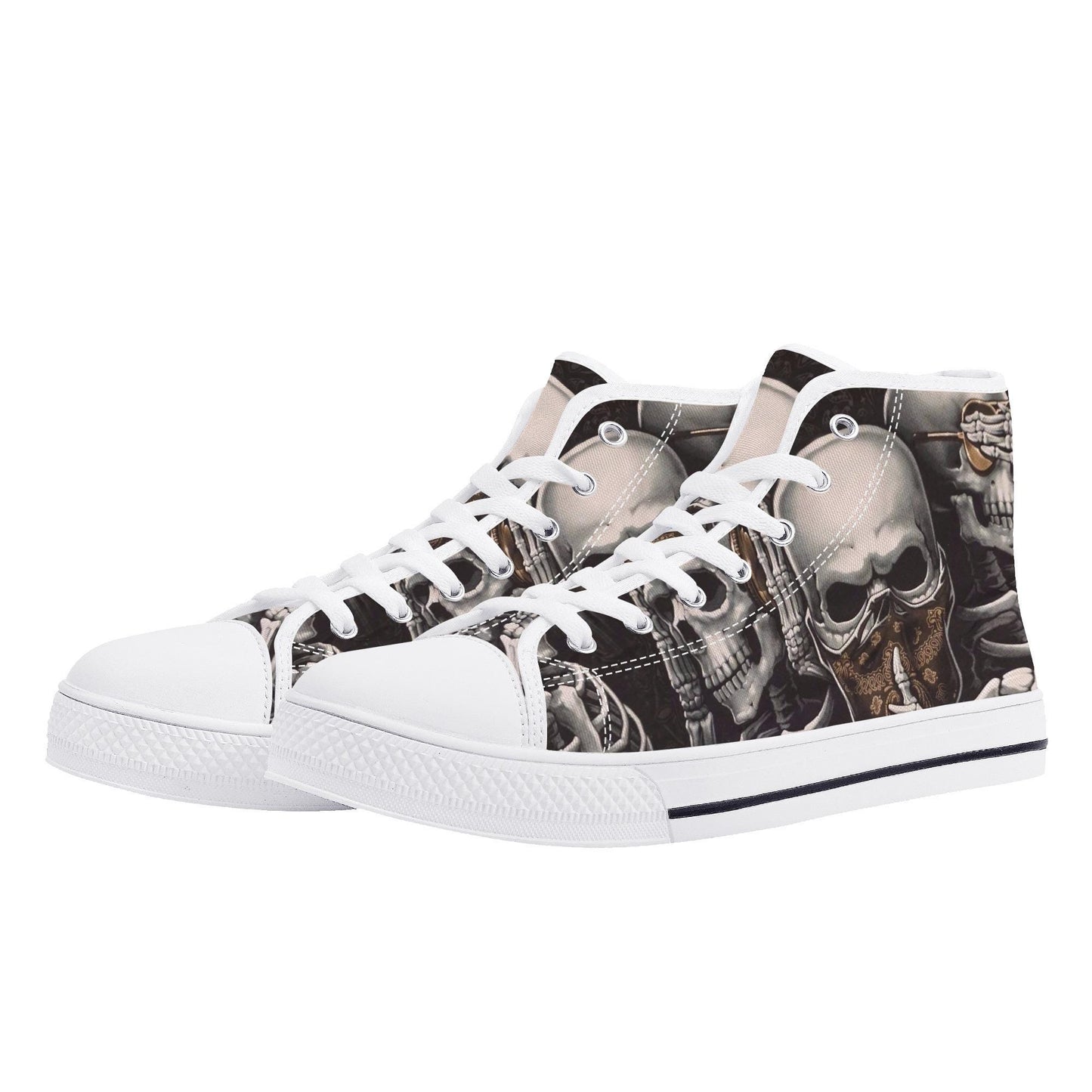Gothic skull men women sneakers rose skull sneakers, horror shoes goth causual shoes, skull shoes for her christmas skull canvas sneakers