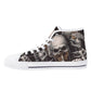 Gothic skull men women sneakers rose skull sneakers, horror shoes goth causual shoes, skull shoes for her christmas skull canvas sneakers