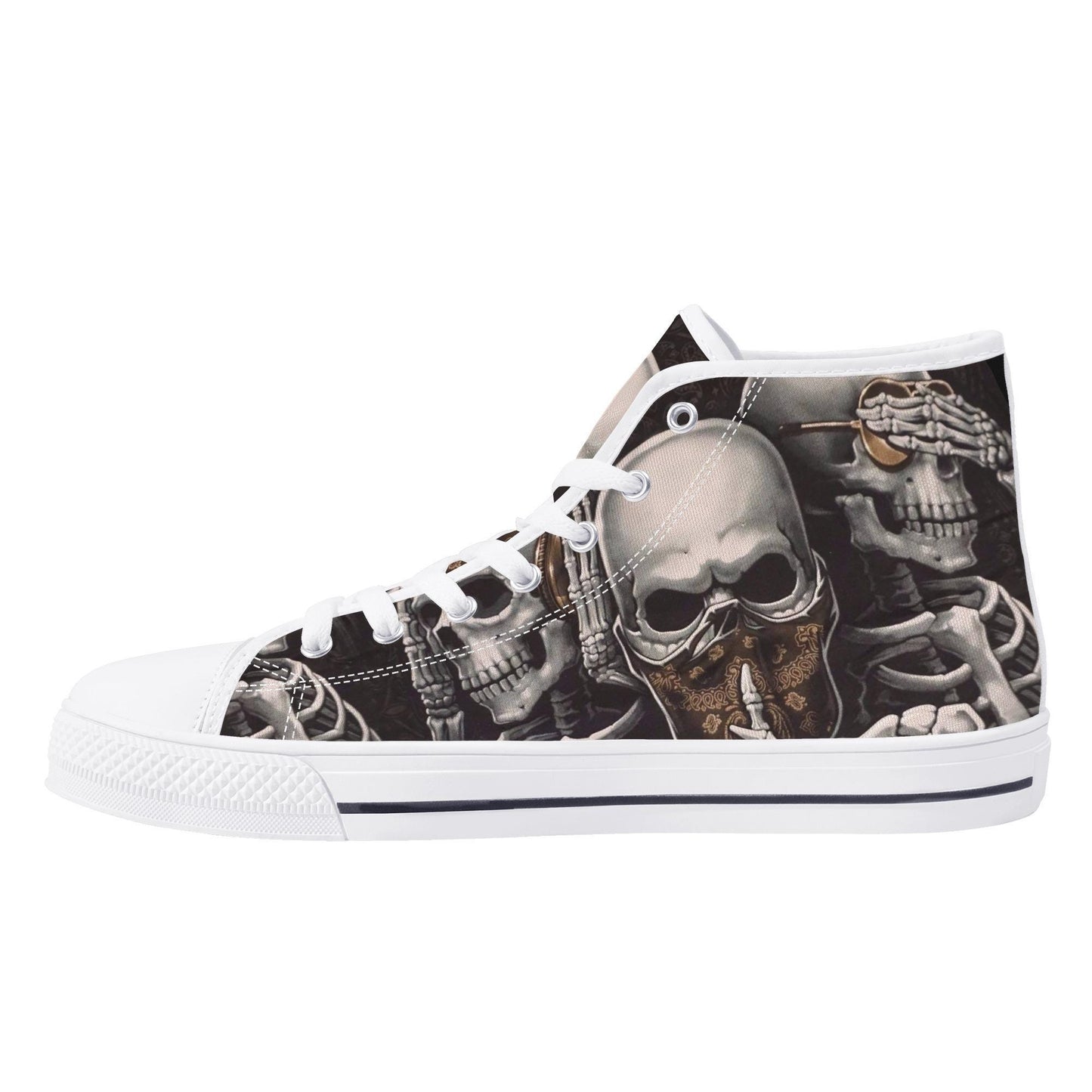 Gothic skull men women sneakers rose skull sneakers, horror shoes goth causual shoes, skull shoes for her christmas skull canvas sneakers