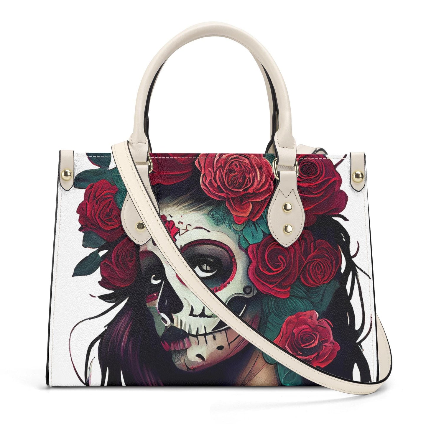 Sugar skull travel bag, day of the dead purse, sugar skull girl messenger bag, sugar skull girl travel bag, mexico tote bag, floral suga