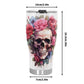Floral Skull Tumbler 20/30oz Stainless Steel Cup with Vibrant Rose & Flower Design, Spill-Proof Lid, Perfect Gift for Goth Lovers